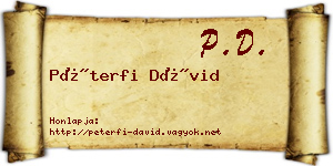 Péterfi Dávid névjegykártya